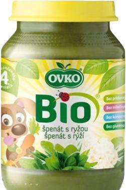 Dětská výživa špenát s rýži OVKO 190g - BIO