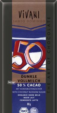 EDIZIONE GRANDE mléčná čokoláda s kokosovým cukrem VIVANI 80g - BIO